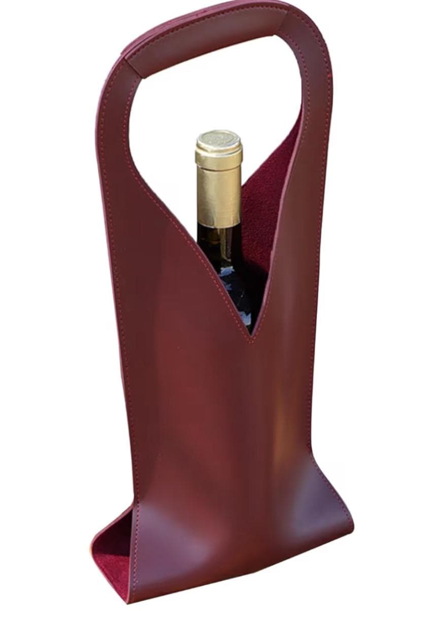 Bolsa de cuero personalizada para vino - Estuche portabotellas de vino grabado a medida