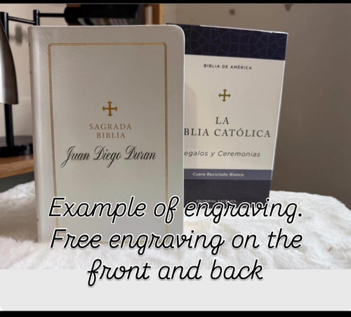 Biblia de América, Biblia Católica en Español, Piel Reciclada, Rosa