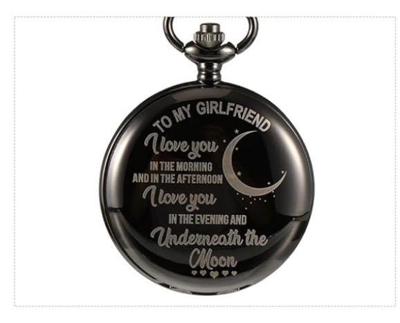 Personalized Pocket Watch - Black or Silver, Clearance Price