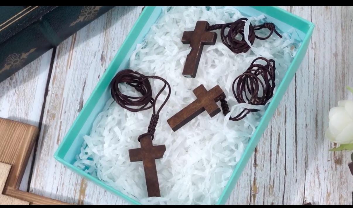 Personalized Cross Necklace, Engrave the date you were saved