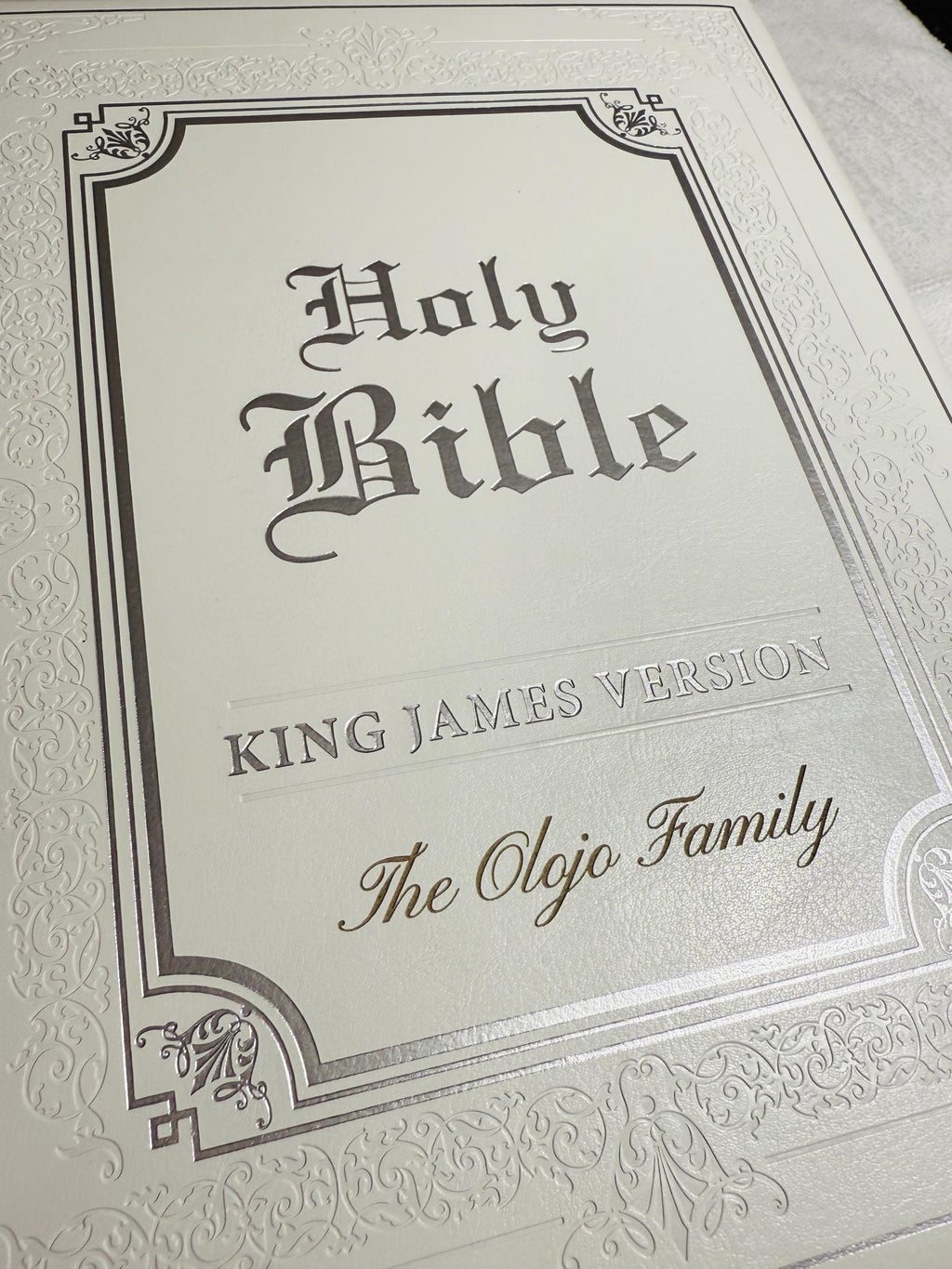 Personalized KJV Family Bible - Large White Leather Heirloom