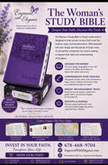 Biblia de estudio KJV para mujeres personalizada, leathersoft púrpura