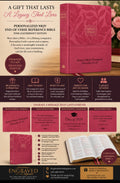Santa Biblia: Biblia de referencia RVR personalizada, tamaño personal, letra grande, piel sintética, rosada, palabras de Jesús en rojo, Comfort Print