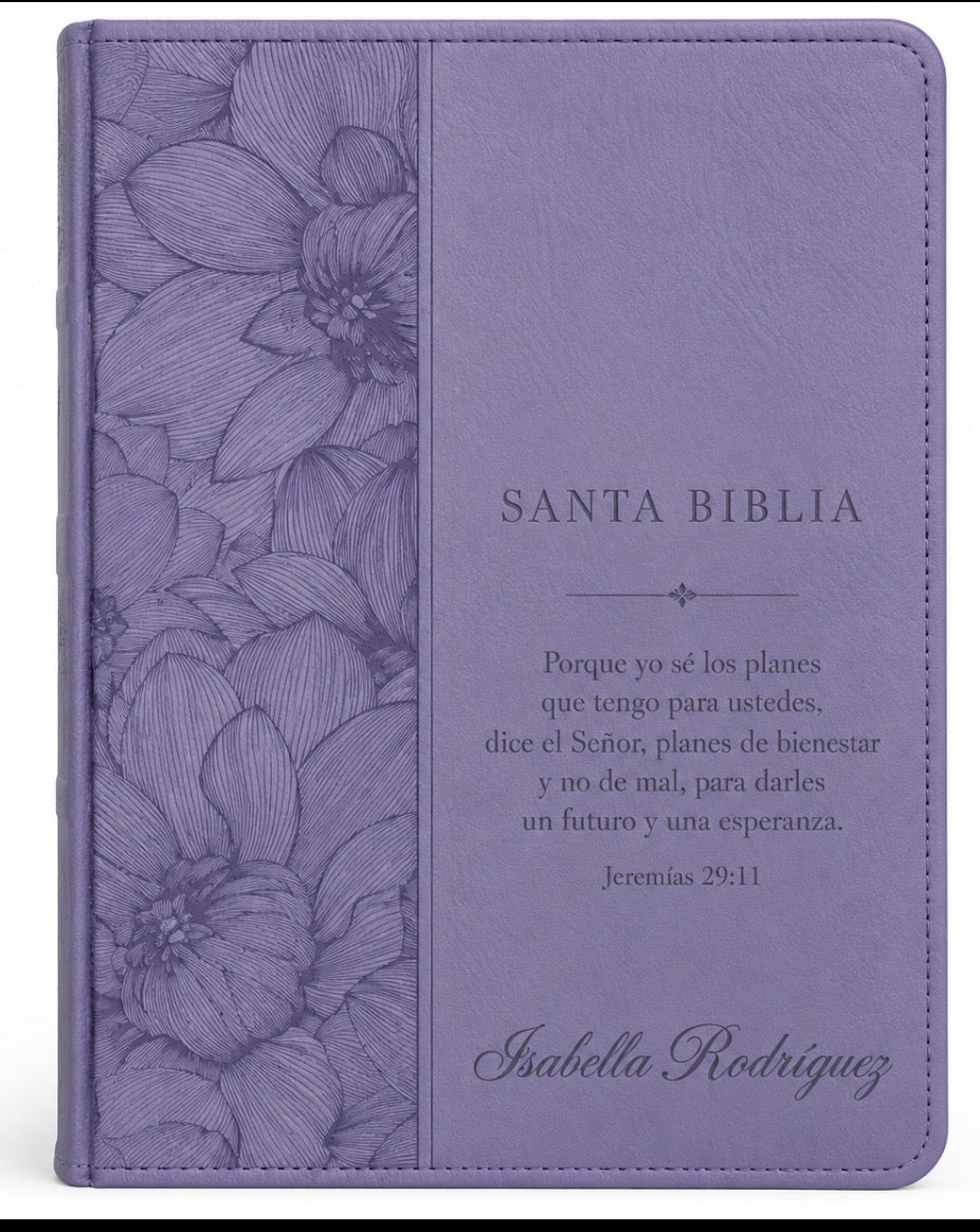 Purple Spanish Bible Santa Biblia
