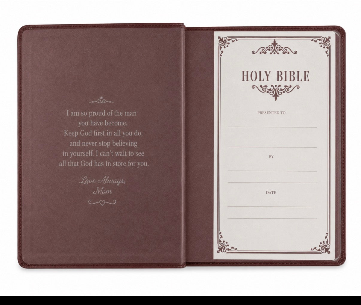 Personalized KJV King James Giant Print - Personal Size -Dark - Brown Luxleather* Gift Bible - Custom Lasered Engraved Name