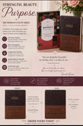NKJV personalizada, La Biblia de Estudio de la Mujer, encuadernación rústica imitación piel, marrón/burgundy, Letra Roja, Edición a todo color: