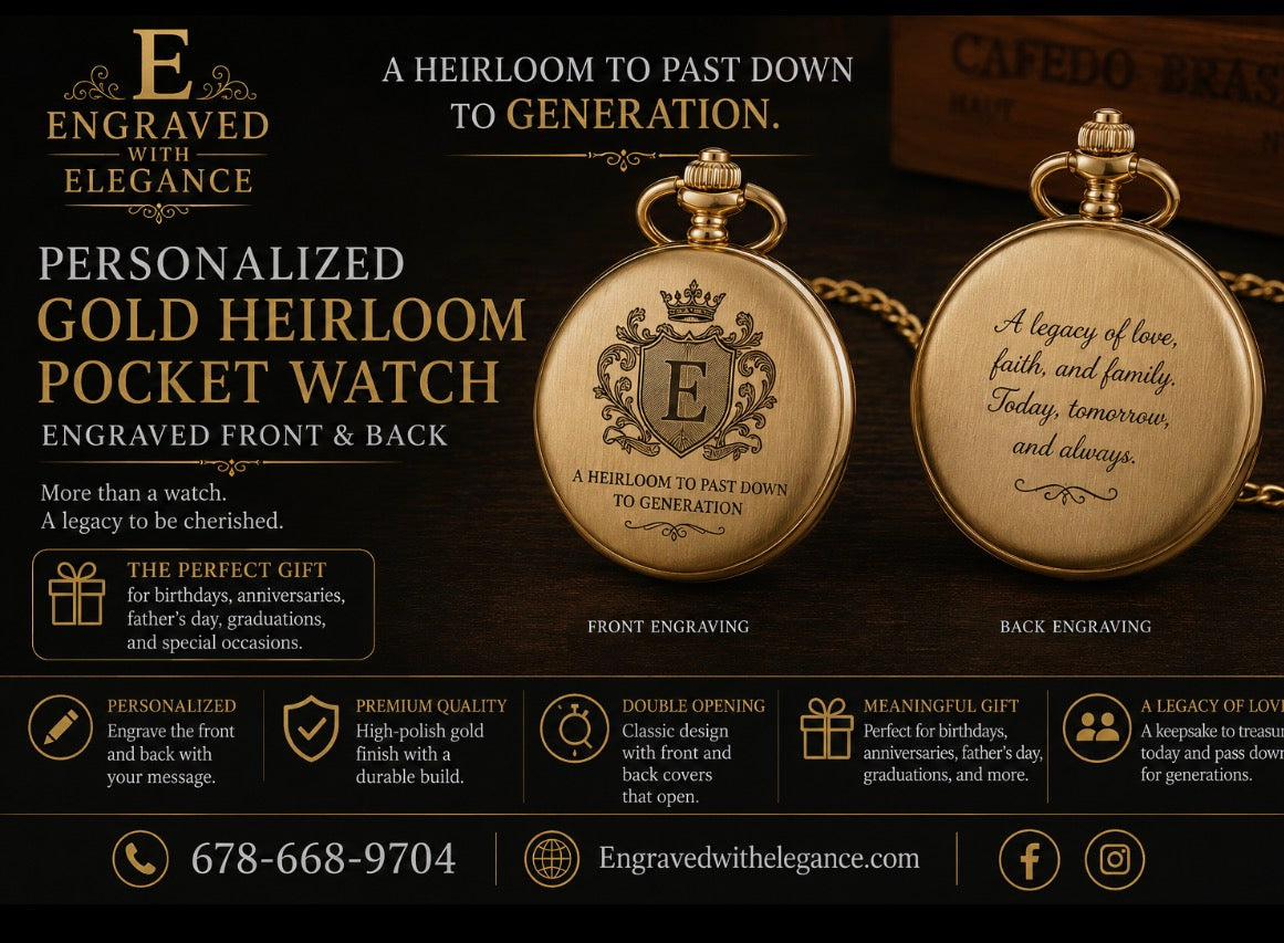 Personalized Gold Heirloom Pocket Watch
