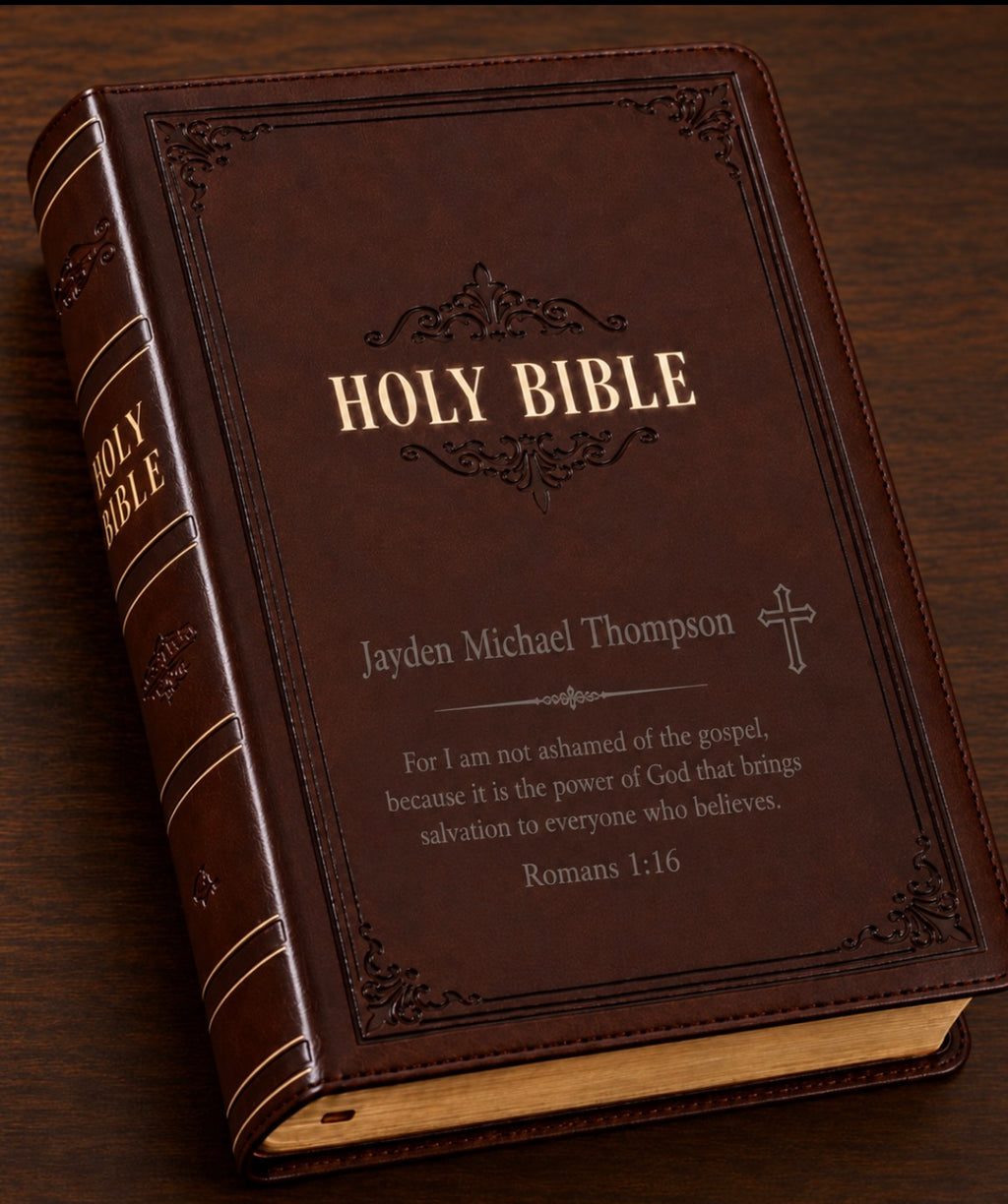Personalized KJV King James Giant Print - Personal Size -Dark - Brown Luxleather* Gift Bible - Custom Lasered Engraved Name