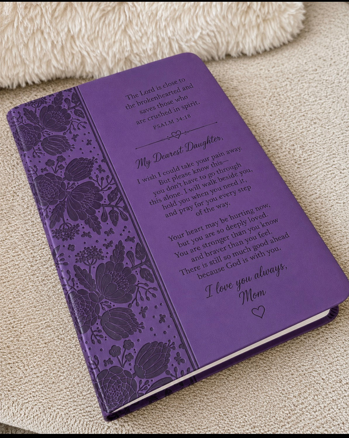 Personalized Purple Floral Print CSB Super Giant Print Reference Bible, Value Edition, 16 pt LeatherTouch, Red Letter, 10.7”