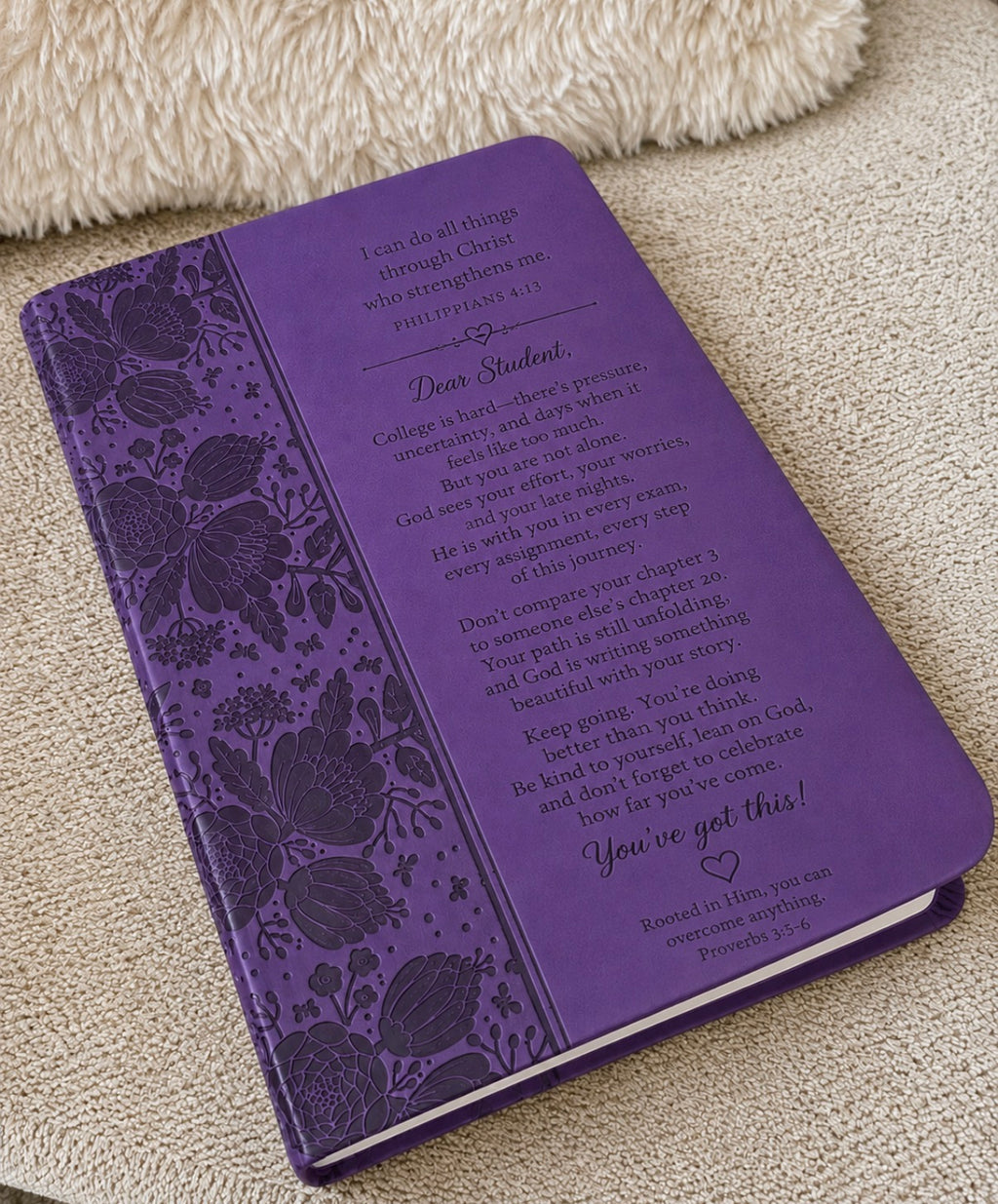 Personalized Purple Floral Print CSB Super Giant Print Reference Bible, Value Edition, 16 pt LeatherTouch, Red Letter, 10.7”