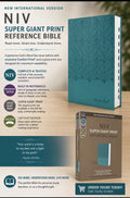 Personalizada con Nombre NVI, Biblia de Referencia de Letra Súper Gigante, Tapa Blanda Imitación Cuero, Verde Azulado, Letra Roja, Biblia Grabada, Personalizada, Regalo de Graduación