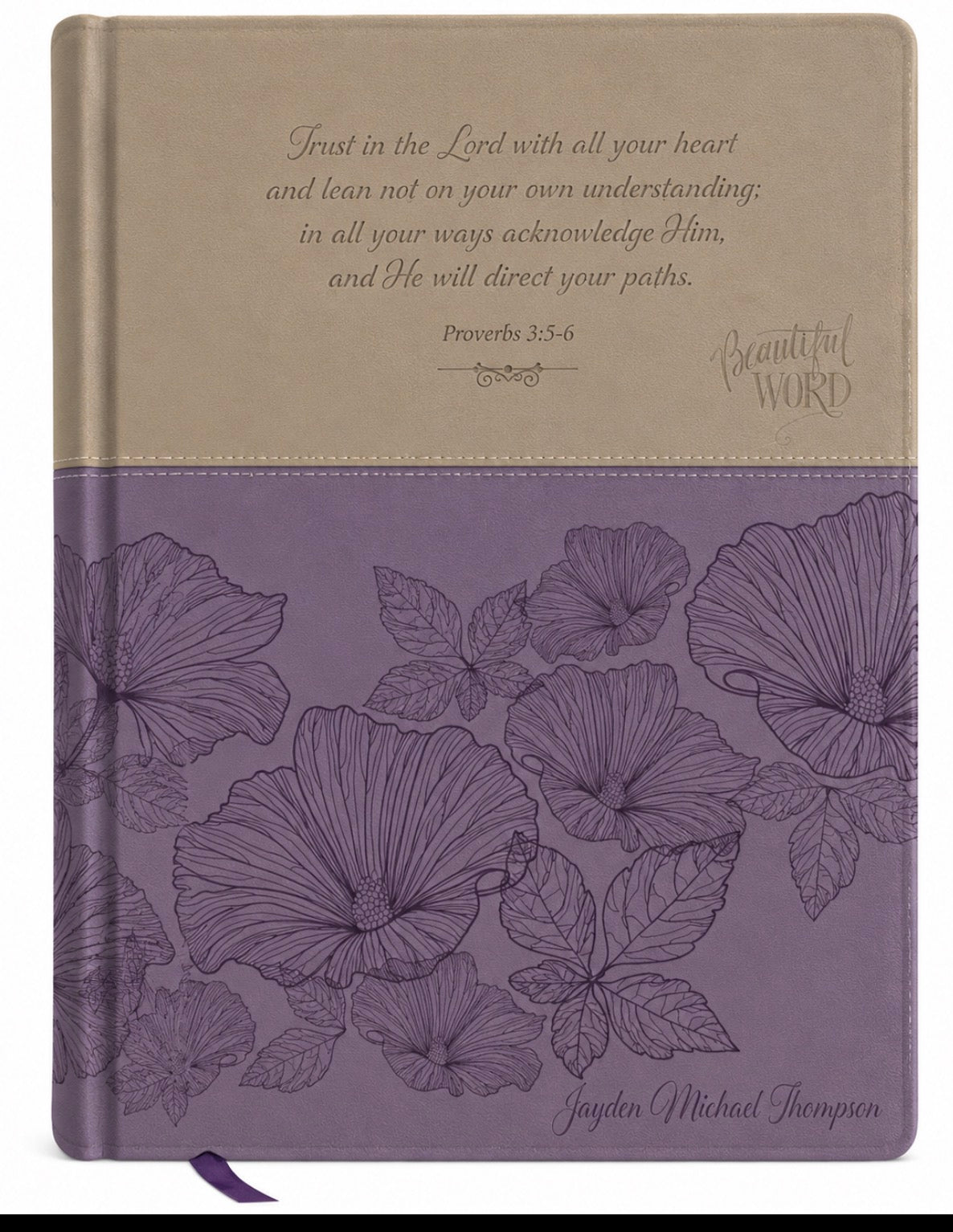 Personalized NIV, Beautiful Word Coloring Bible, Large Print, Leathersoft, Purple/Tan: Hundreds of Verses to Color