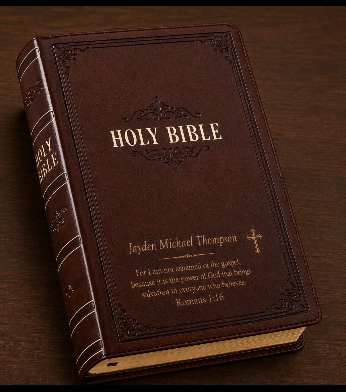 Personalized KJV King James Giant Print - Personal Size -Dark - Brown Luxleather* Gift Bible - Custom Lasered Engraved Name