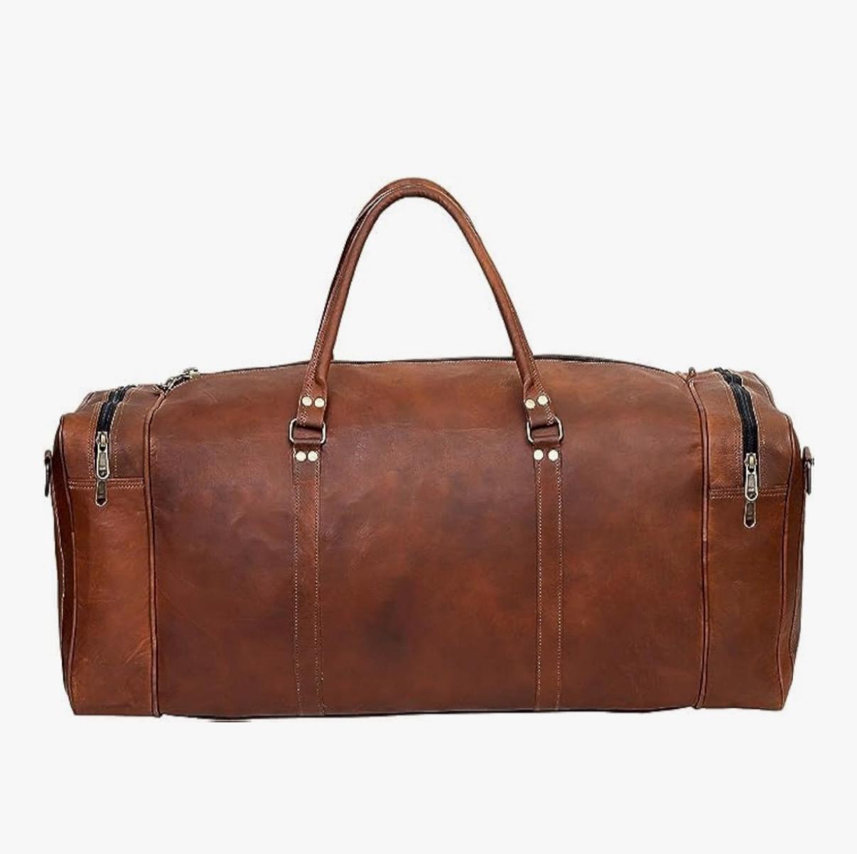 Personalized Leather Duffle Bag for Men Luggage Handmade Travel Bag Carry On Luggage Weekender Bags Overnight Gym Sports