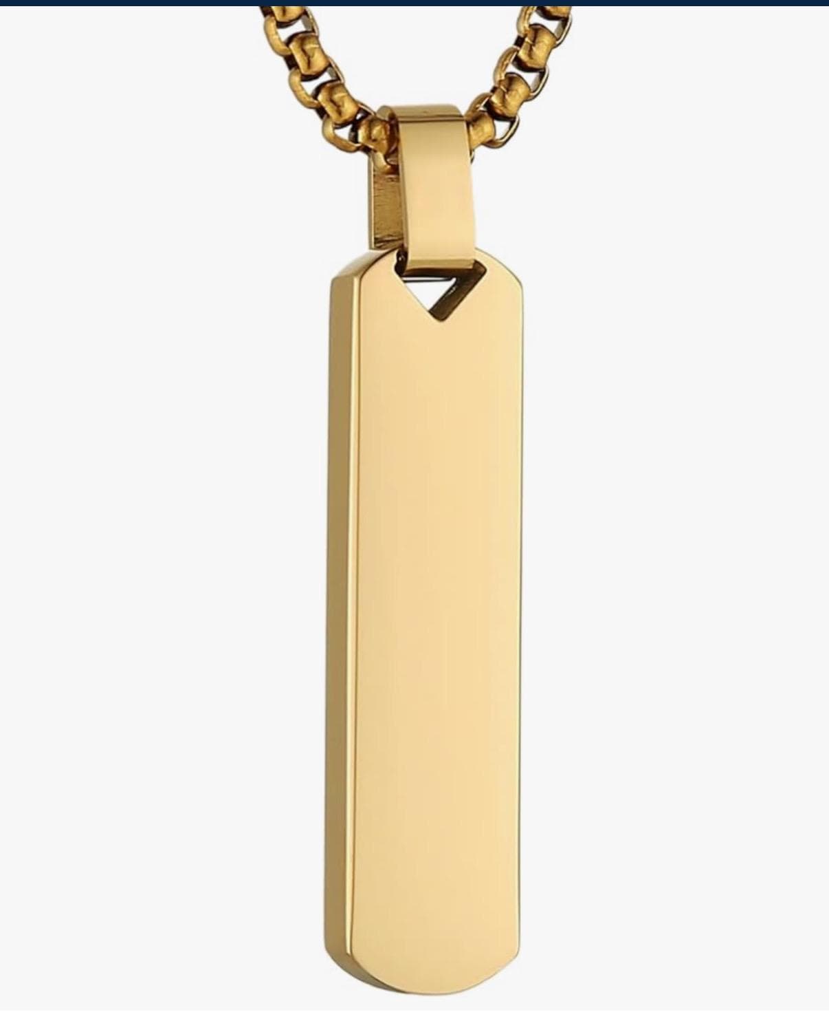 Personalized Bar Pendant Necklace