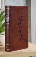 Biblia Personalizada KJV de Letra Grande - Castaño, 14pt, con Índice Troquelado