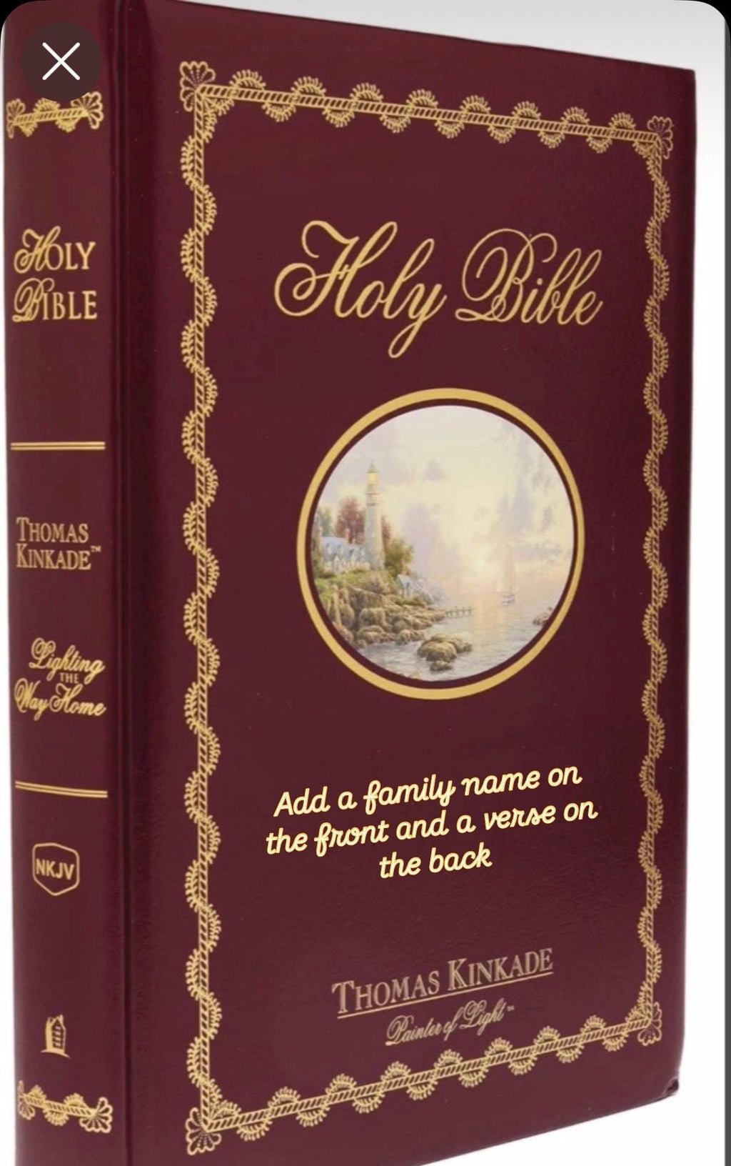 Biblia familiar personalizada (NKJV) – Regalo de recuerdo con nombre y versículo grabados a medida