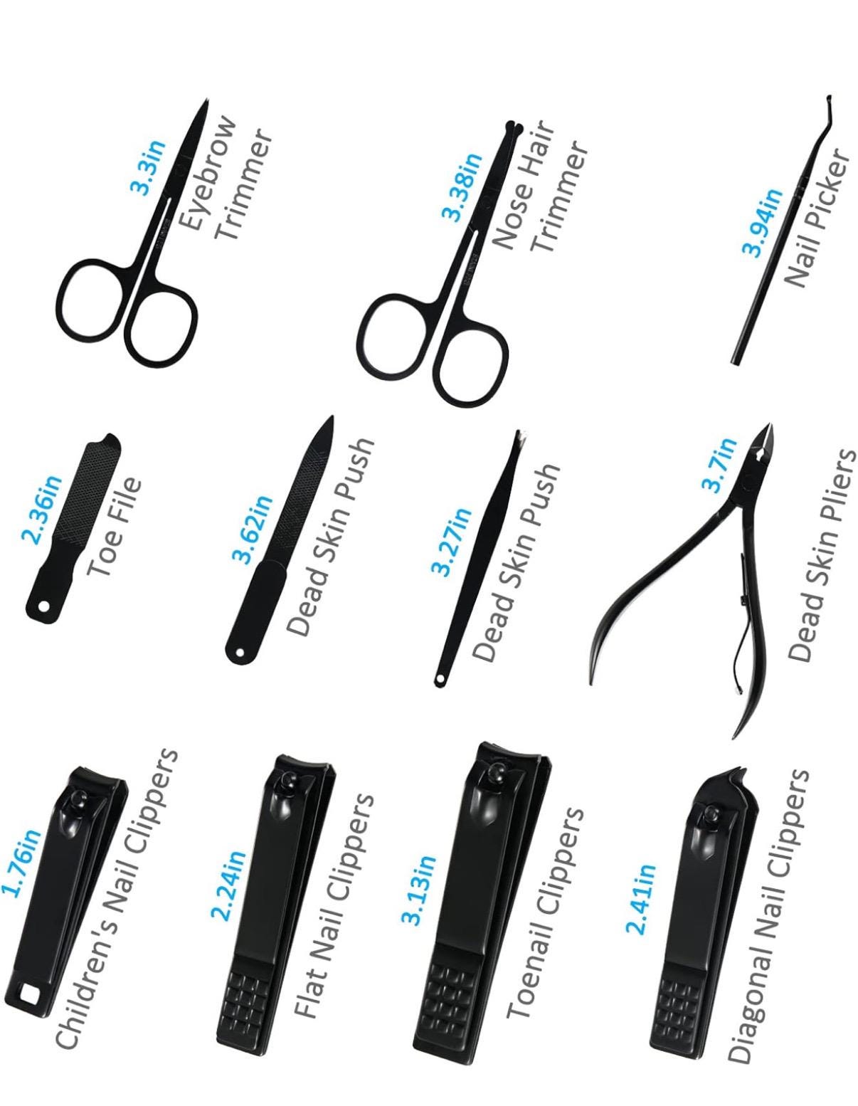 Personalized Manicure Set Professional Nail Clipper Kit-26 Pieces Stainless Steel Manicure Kit,nail Care Tools with Luxurious Travel Case