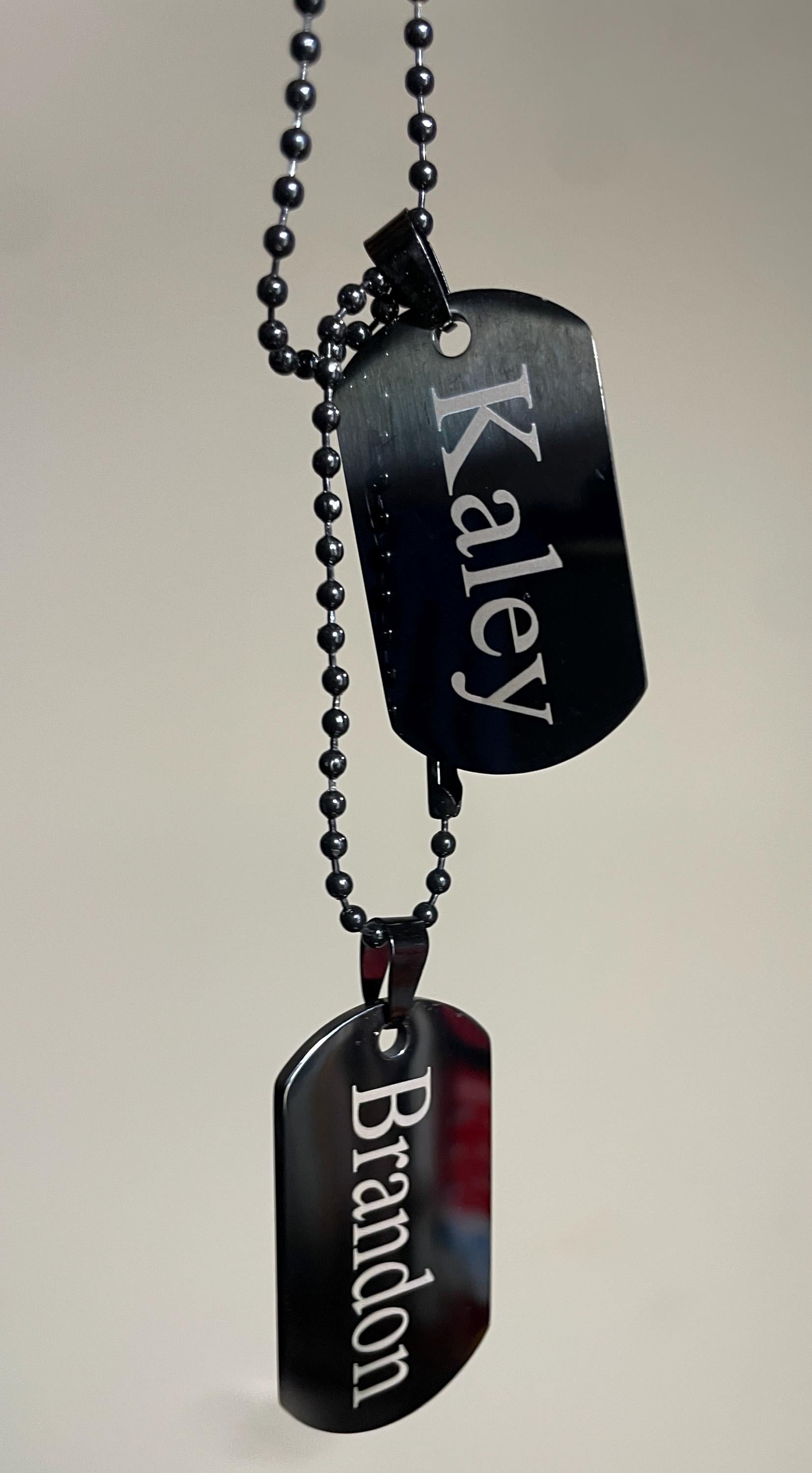 Collar con placa de identificación personalizado para hombre, papá, acero inoxidable, texto personalizado, militar