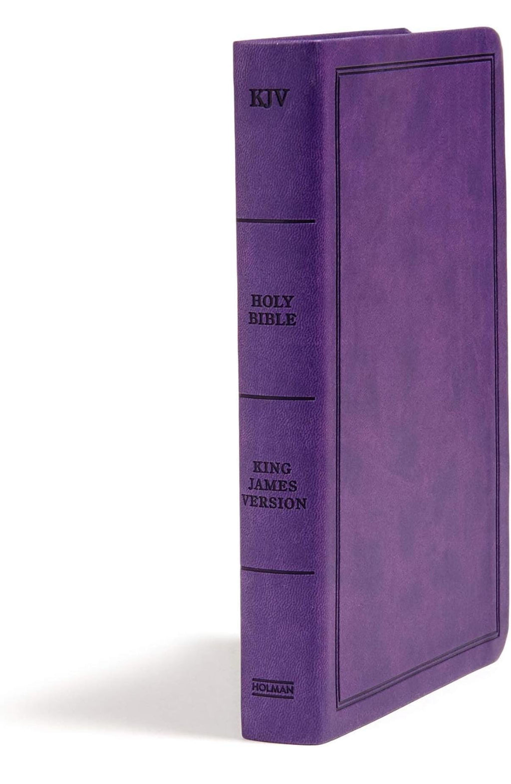 Biblia KJV de Regalo de Lujo Personalizada, Tapa de Piel Morada (LeatherTouch), Letra Roja, Texto de Cambridge Puro, Página de Presentación, Biblia Fácil de Leer