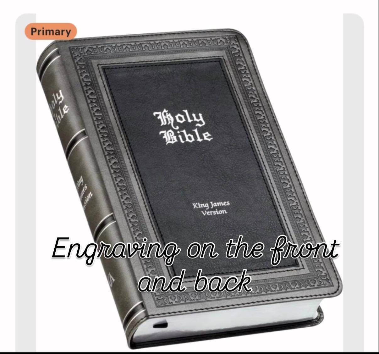 Biblia Sagrada KJV Personalizada, Letra Grande, Tamaño Estándar, Edición Letra Roja en Piel Sintética