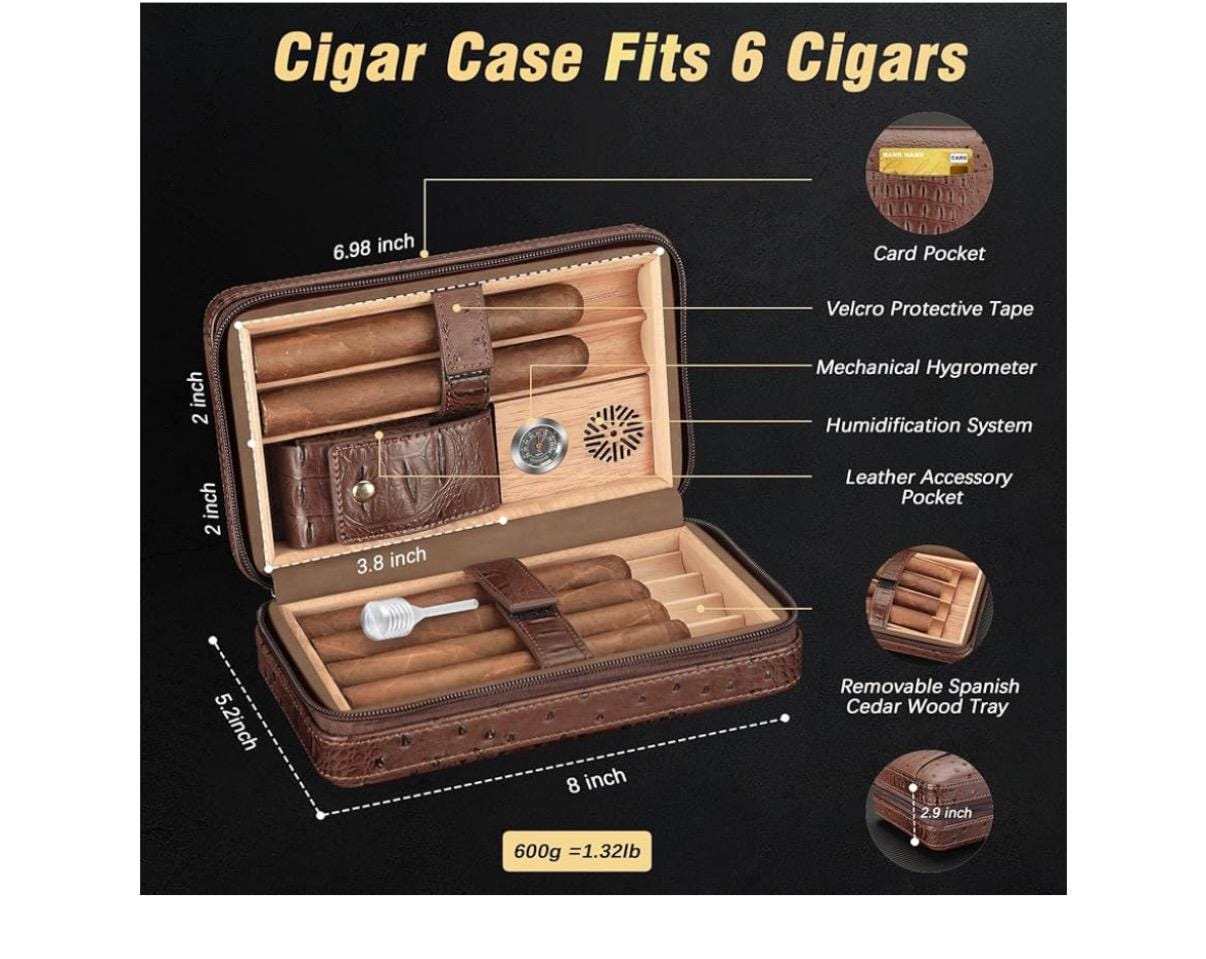 Personalized Cigar travel humidor case