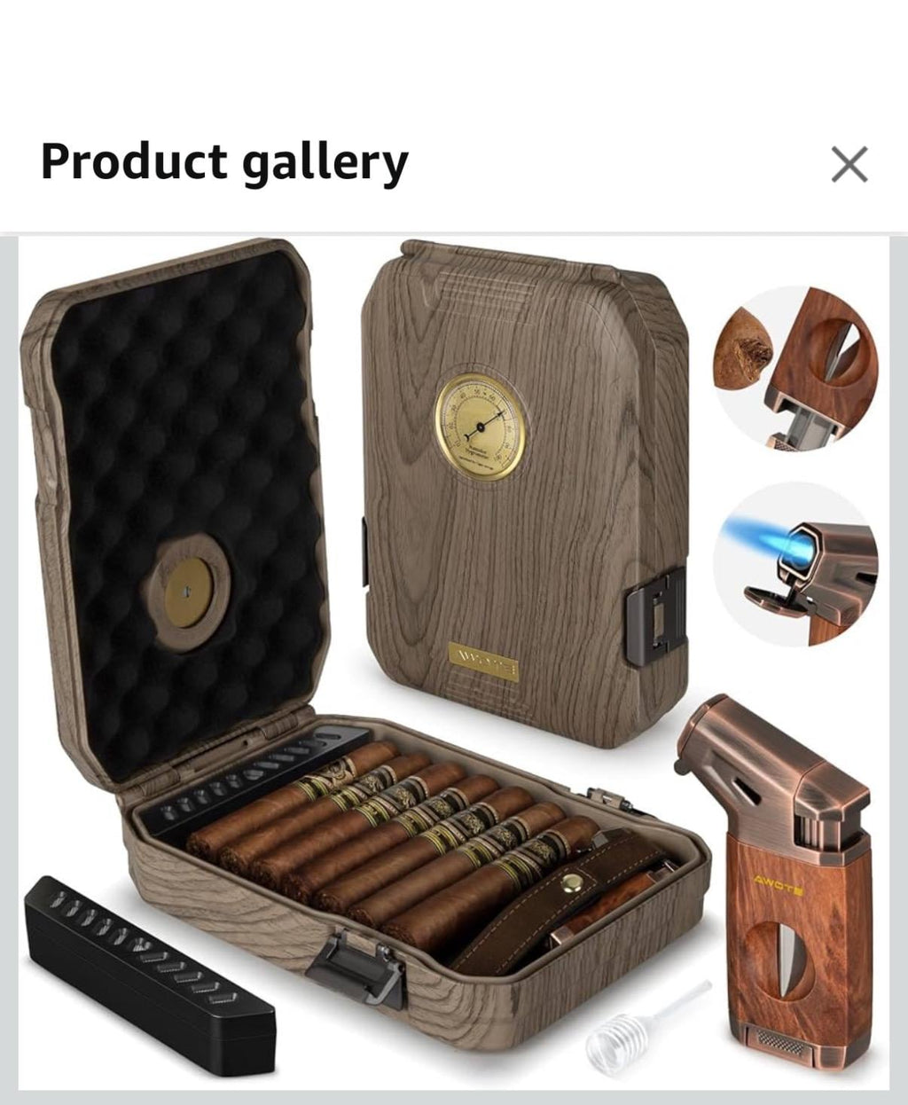 Personalized Men Travel Cigar Humidor Case