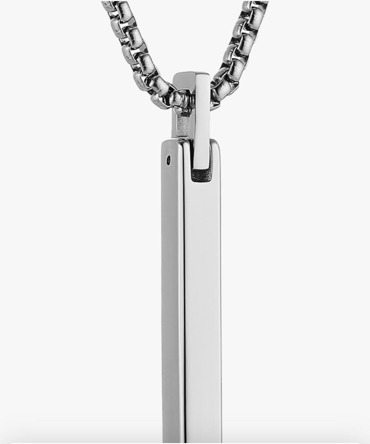 Personalized Silver Gold Black Plated Rectangular Stainless Steel Pendant Necklace for Men