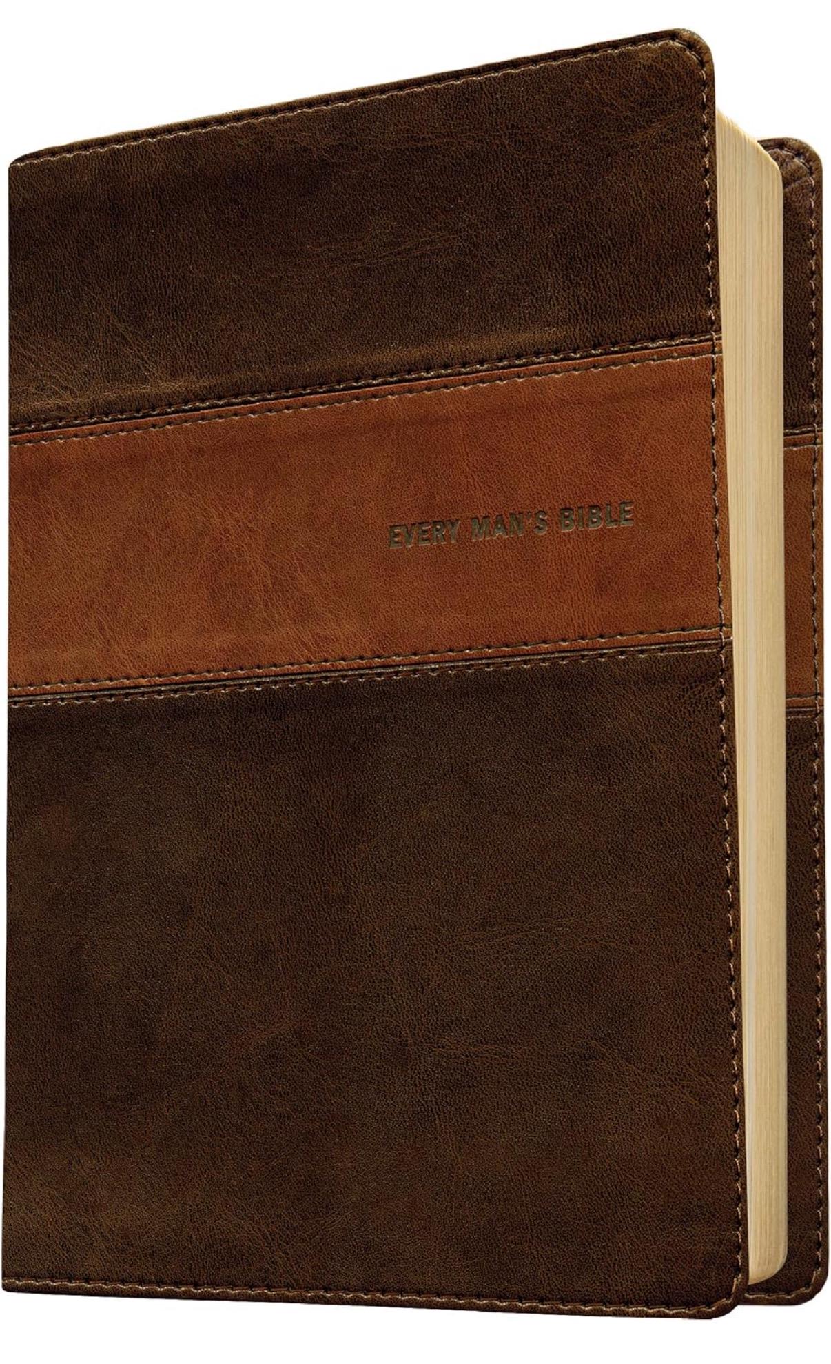 Personalized Every Man's Bible NIV, Deluxe Heritage Edition, TuTone (LeatherLike, Brown/Tan) – Study Bible for Men with Study Notes