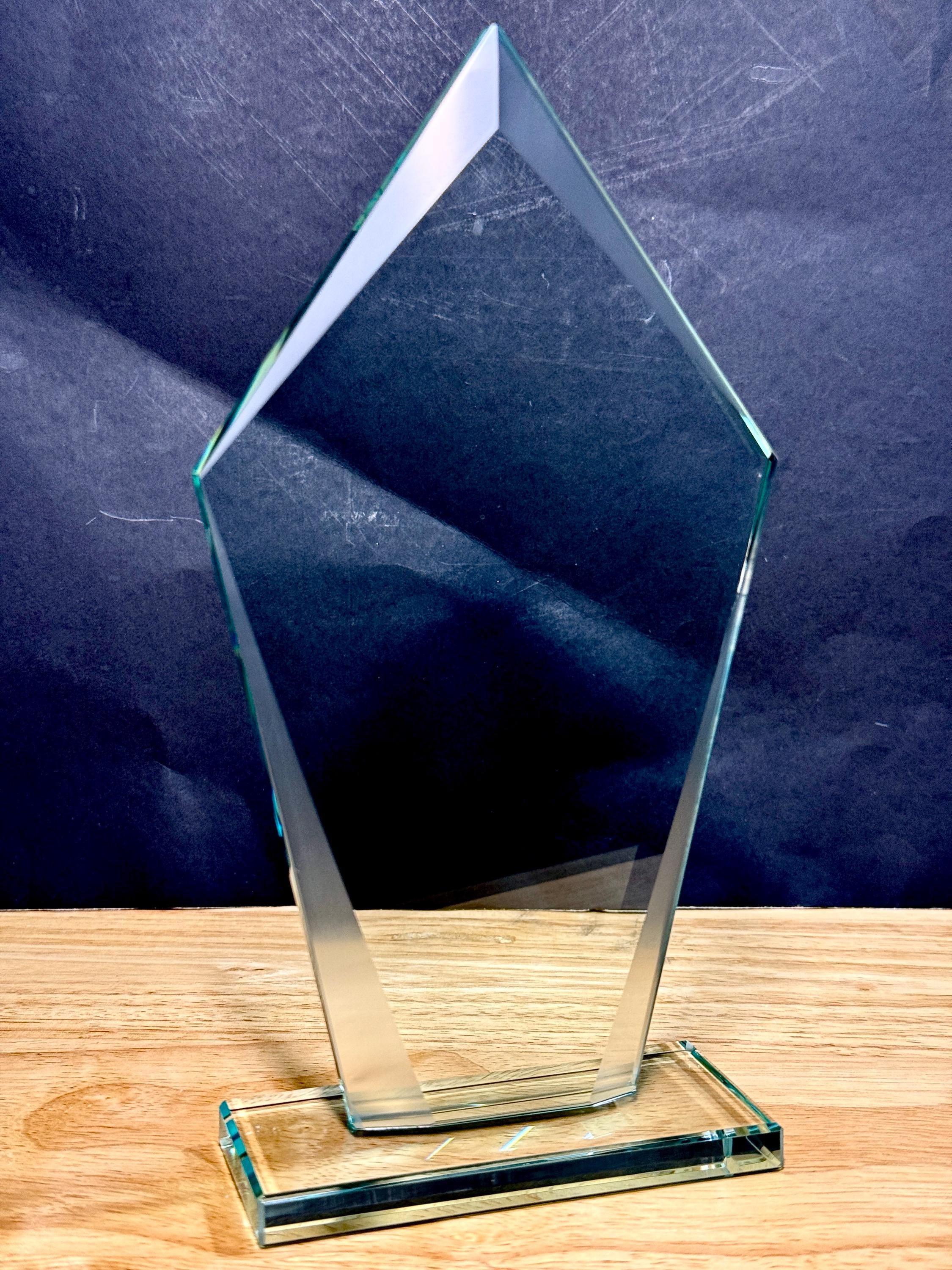 Personalized Crystal Anniversary Plaque - Custom Engraved Award
