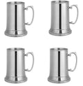 Personalized 4 PCs 13.53oz 304 Stainless Steel Beer Stein Heat Insulated Beer Mug with Big Grip Handle for Hot or Cold