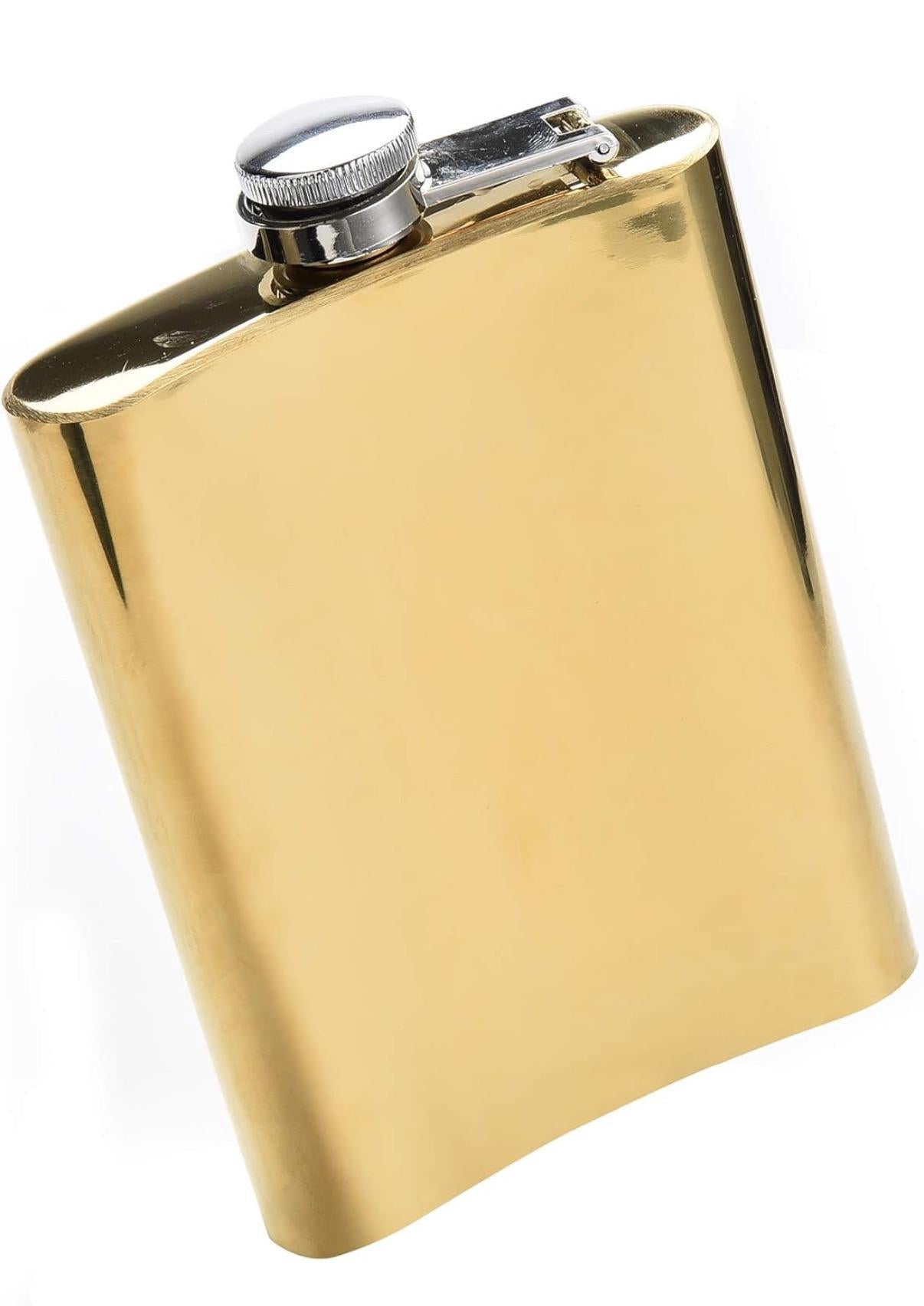 Petaca dorada personalizada de 8 oz