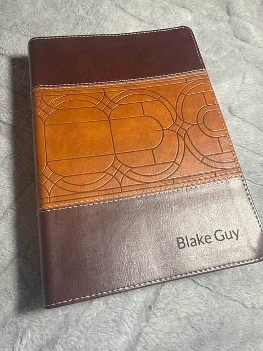 NKJV Study Bible, Leathersoft, Brown, Full-Color, Comfort Print Personalized Bible