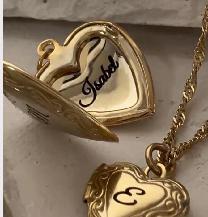Personalized Tiny Heart Locket Necklace - 18K Gold Plated