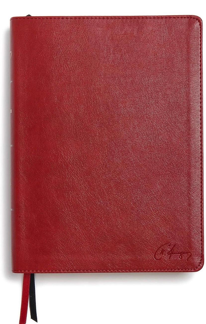 Biblia de estudio KJV Spurgeon personalizada - Tapa de piel sintética carmesí