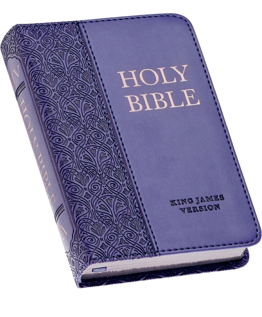 Biblia KJV personalizada para niños, tamaño mini de bolsillo, edición con letras rojas de piel sintética - Cinta marcadora, versión King James,