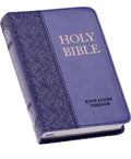 Biblia KJV personalizada para niños, tamaño mini de bolsillo, edición con letras rojas de piel sintética - Cinta marcadora, versión King James,