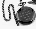Personalized Pocket Watch - Black or Silver, Clearance Price