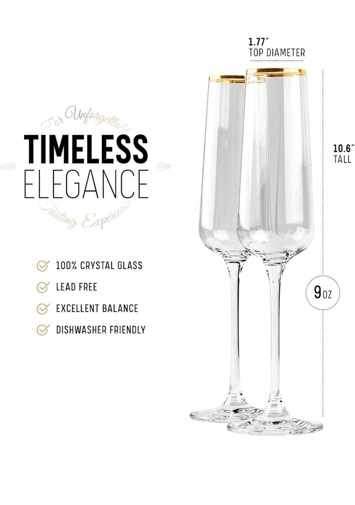 Wedding toasting flutes , Gold trim