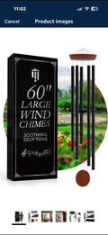 Campanas de viento grandes personalizadas de 60" para exteriores con tono profundo - Campanas de viento relajantes y únicas para exteriores