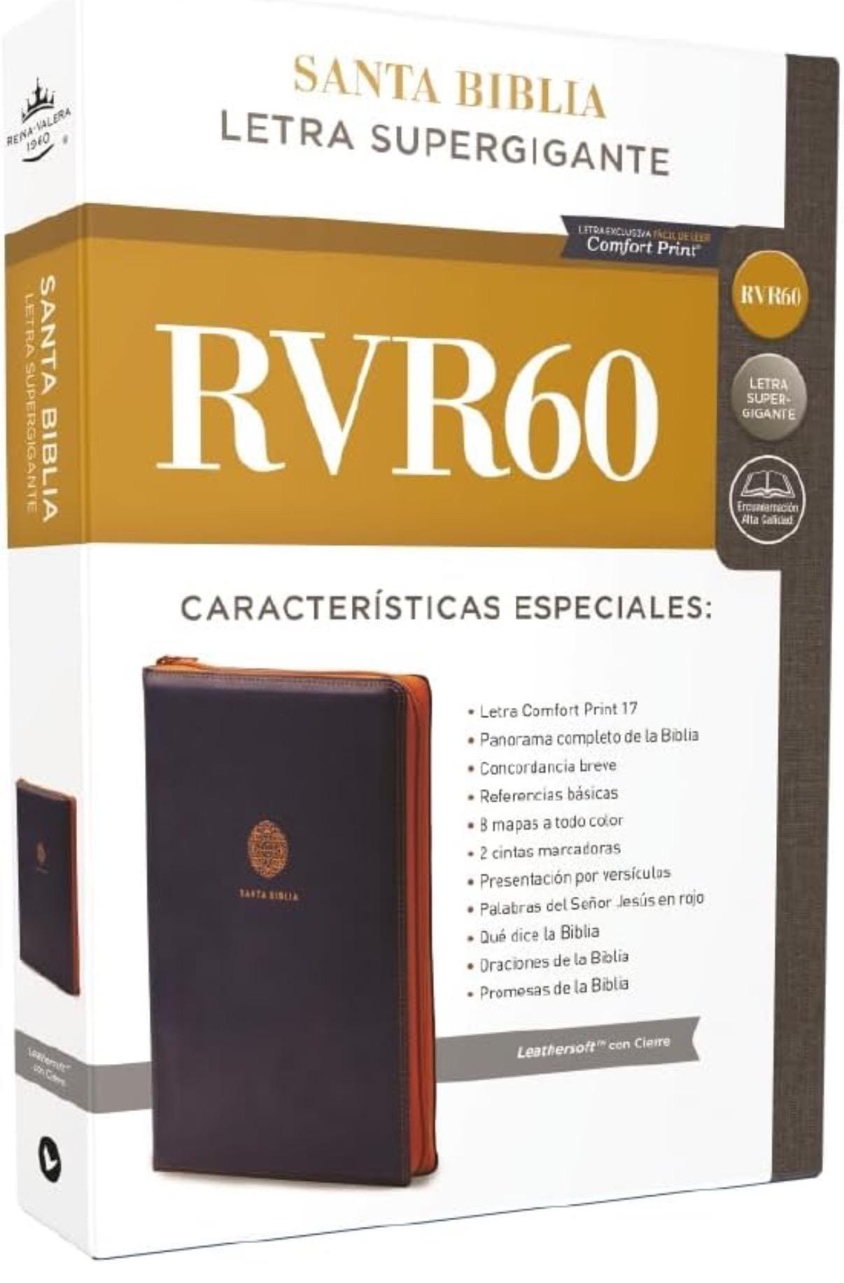 Personalized RVR60 Santa Biblia, Leathersoft Spanish Bible, Super Giant Print