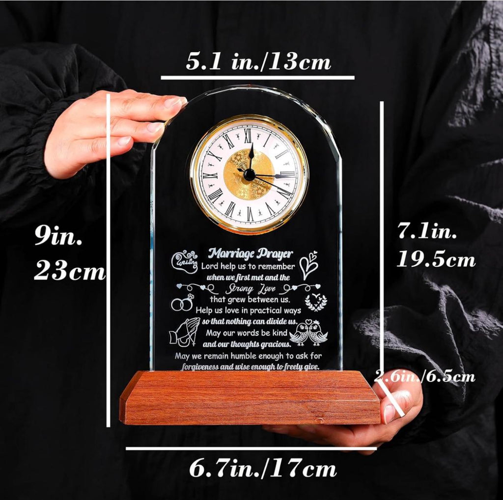 Personalized Wooden clock on base, Graduation, Son, Daughter, Mom, Retirement, Anniversary, Boss, Dad