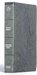 Personalized CSB Large Print Personal Size Reference Bible, Charcoal LeatherTouch Crown of Thorns, Red Letter,