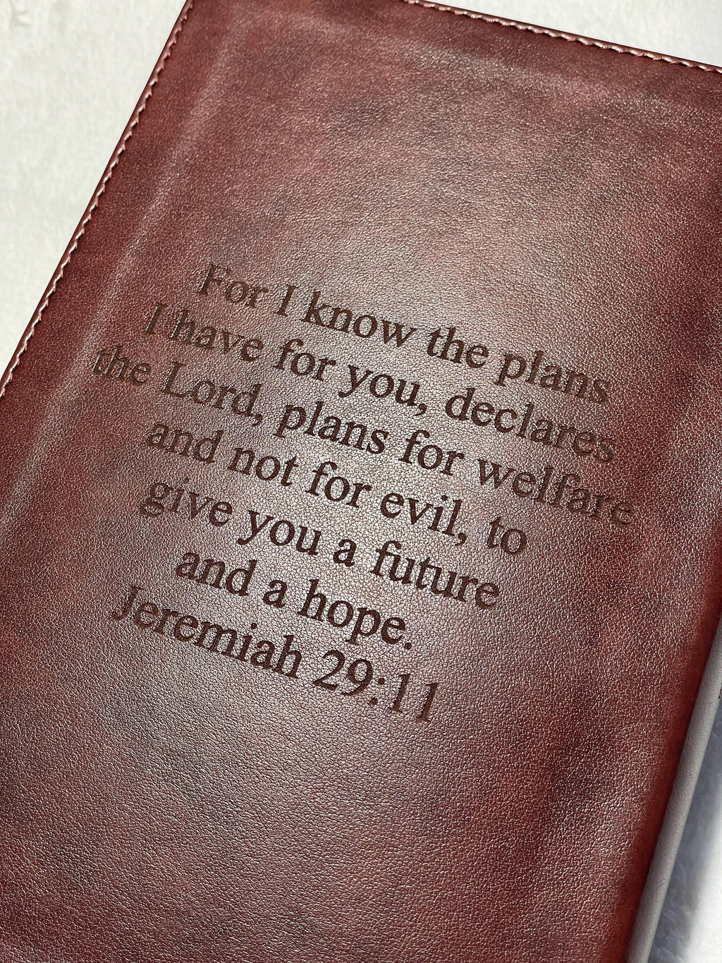 Personalized ESV Large Print Bible, Chestnut TruTone Cover, Engraved Bible