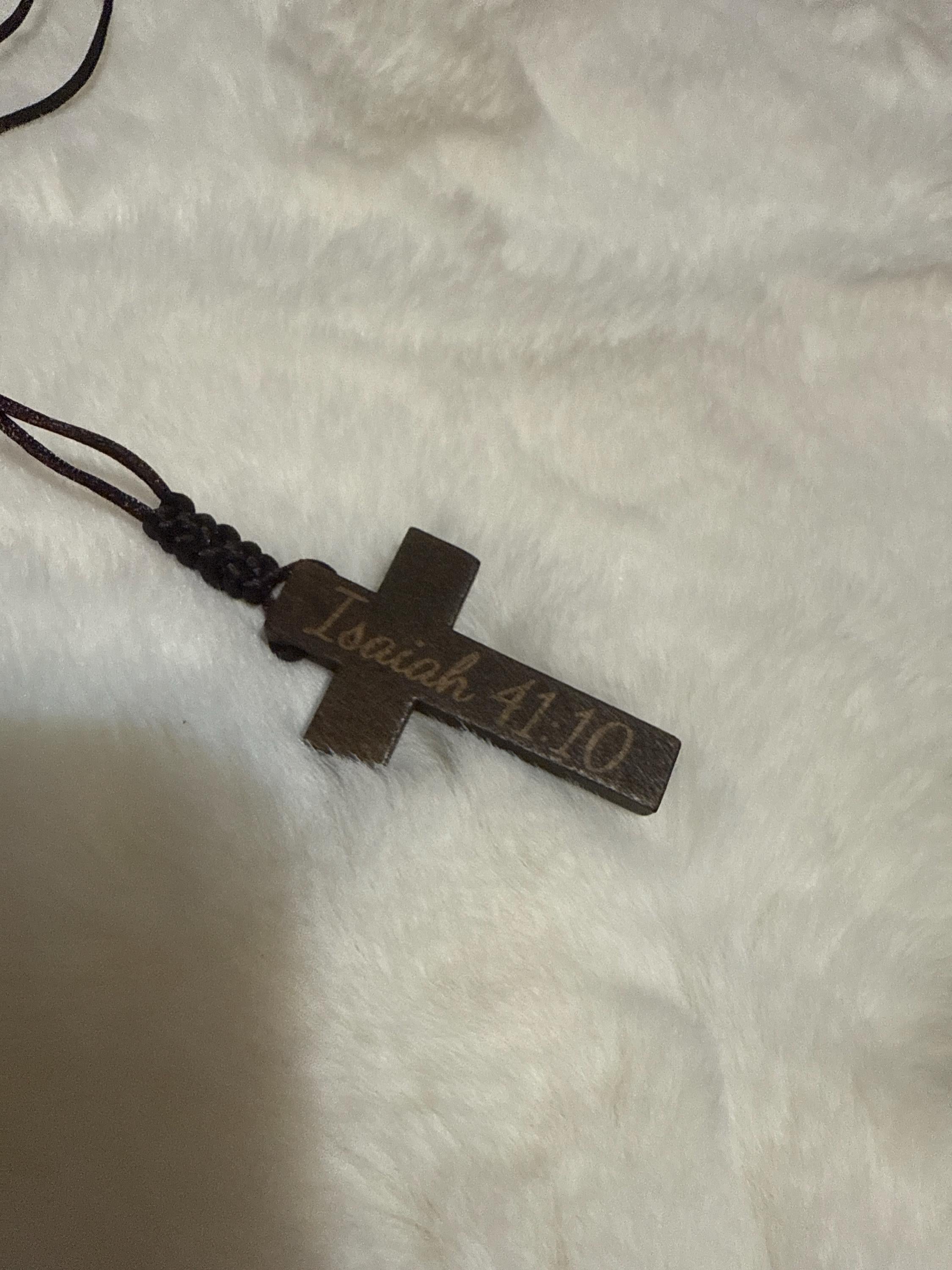 Personalized Cross Necklace, Engrave the date you were saved