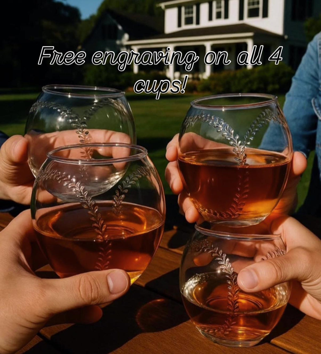 Vaso de whisky de béisbol personalizado – Regalo de bourbon grabado, 295 ml