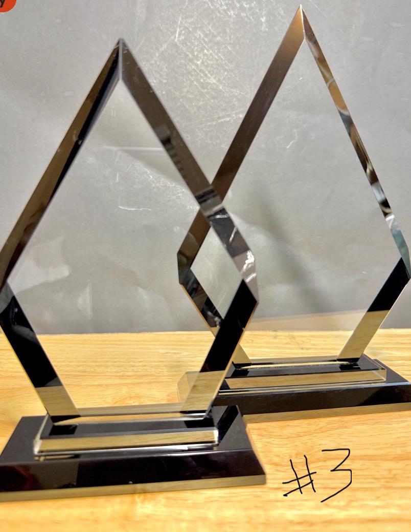 Personalized Crystal Anniversary Plaque - Custom Engraved Award