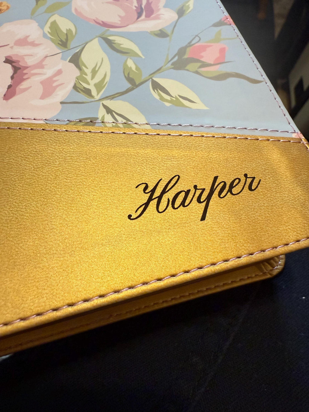 Personalized NLT Filament Bible - Gold LeatherSoft, Red Letter