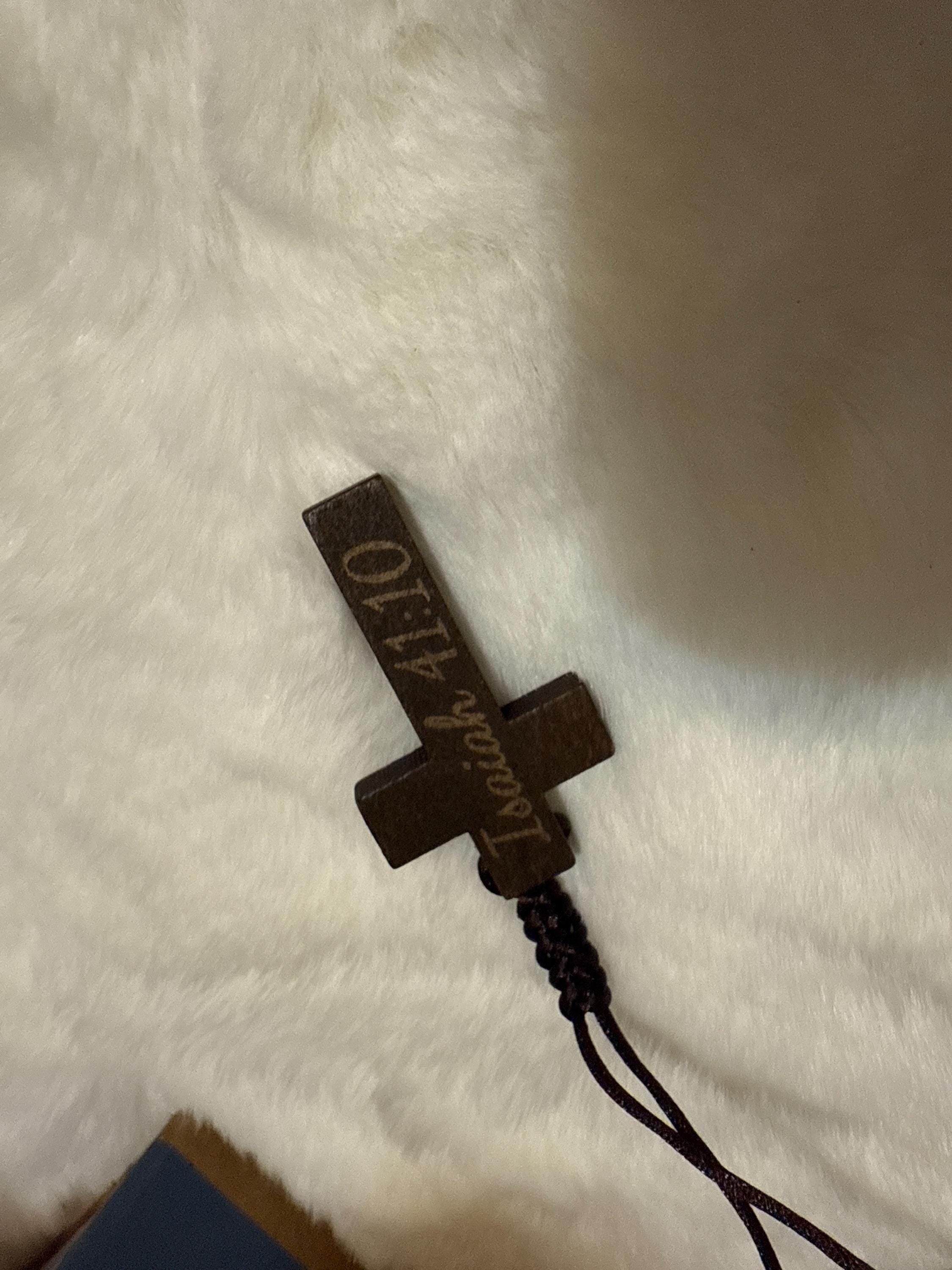 Personalized Cross Necklace, Engrave the date you were saved