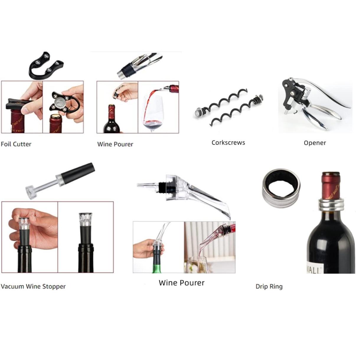 Personalized Wine Opener Set, Wooden Case, Anniversary Gift